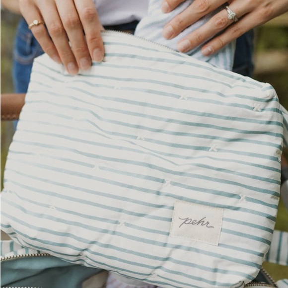 Pehr On The Go Pouch in Stripes Away Deep Sea - Picture 2 of 4